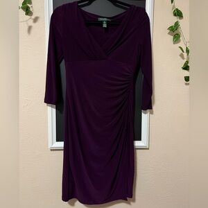 Ralph Lauren Deep Purple Long Sleeve Dress